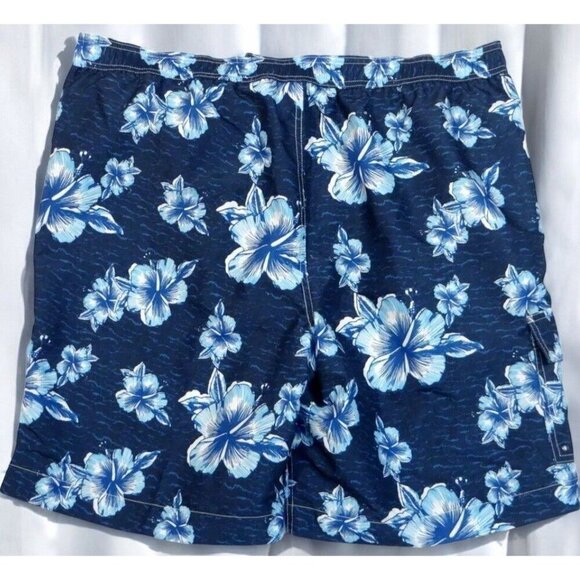 Ralph Lauren Chaps Mens Blue Floral Lined Swim Trunks Boardshorts NEW Medium - Picture 4 of 9